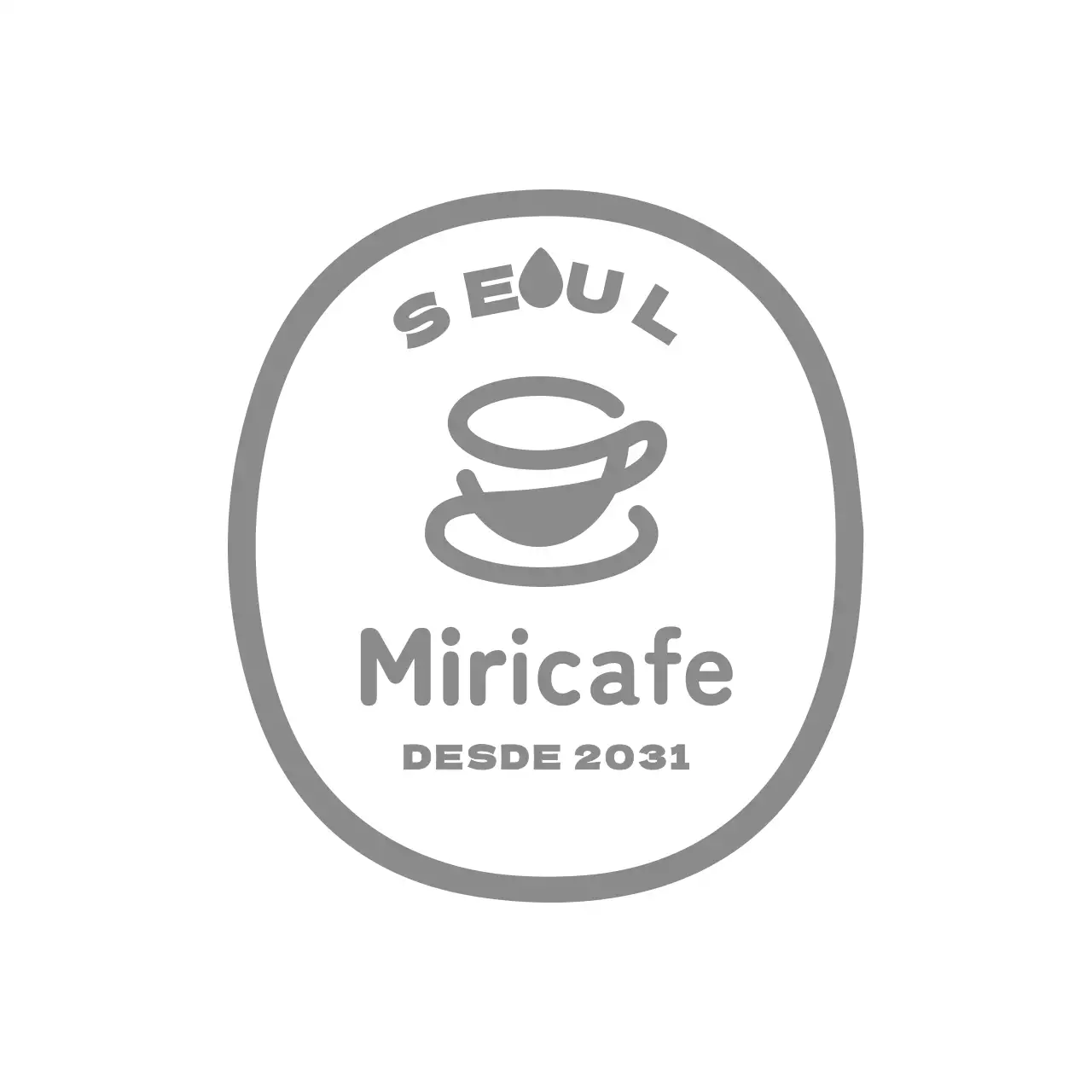 Logótipo simples com ícone de café cinzento