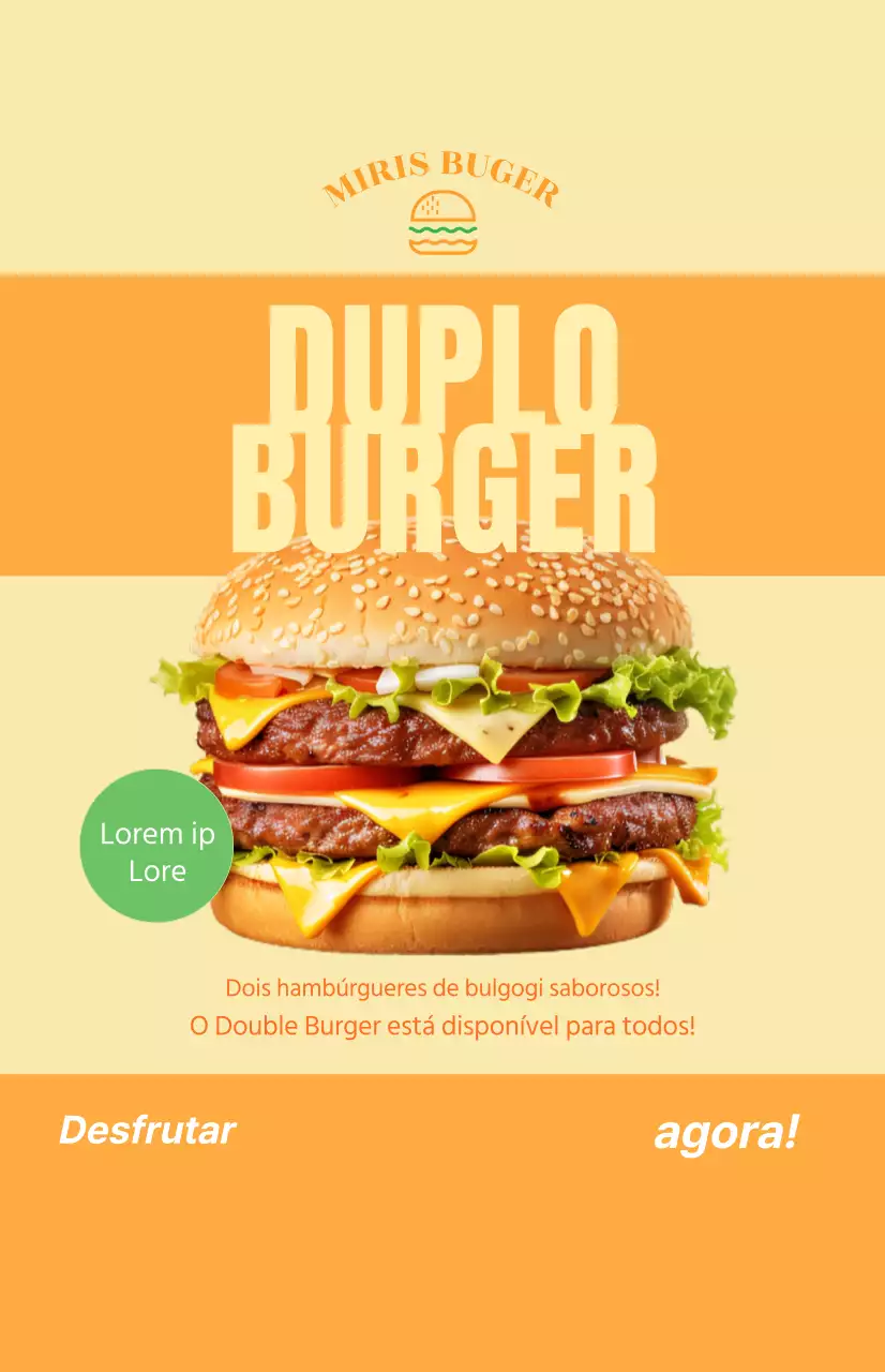 Bandeira da janela de lançamento do menu com texto num tipo de letra rudimentar sobre um quadrado cor de laranja
