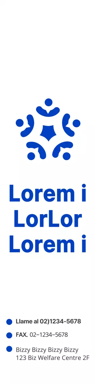 Símbolo azul y negro de estilo limpio para informar y promocionar la información del centro de apoyo familiar