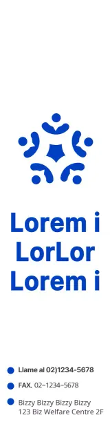 Símbolo azul y negro de estilo limpio para informar y promocionar la información del centro de apoyo familiar