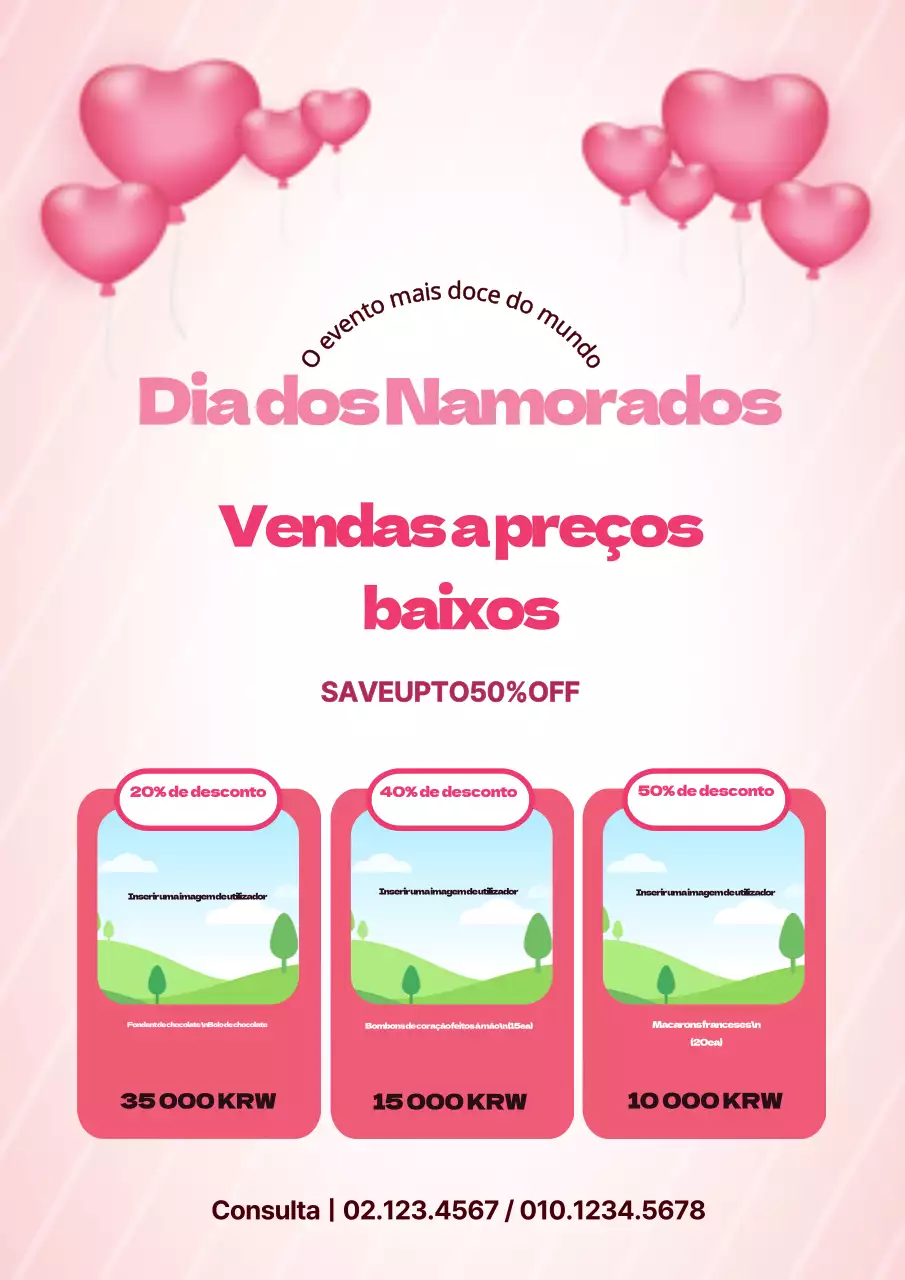 Promova uma venda limpa no Dia dos Namorados com balões de coração cor-de-rosa