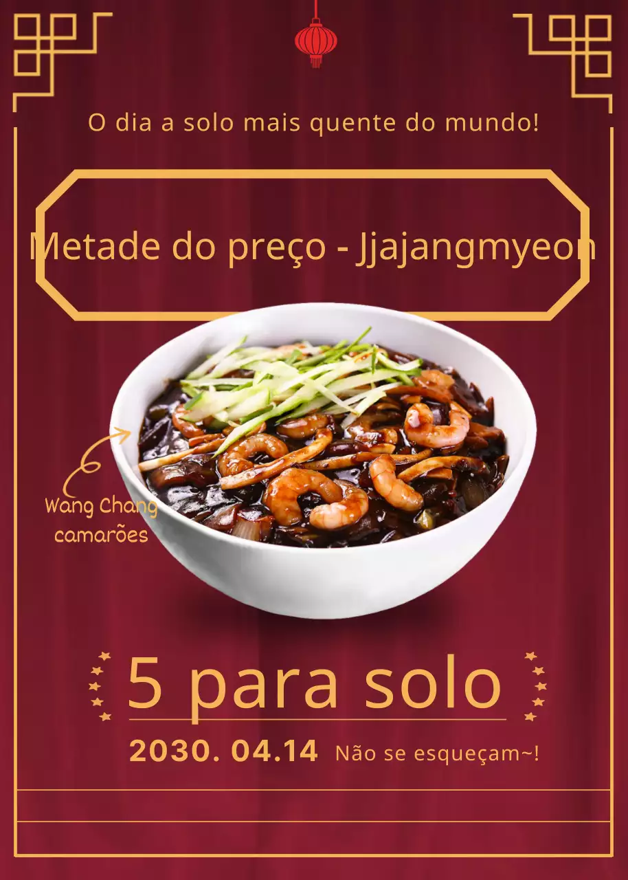 Fundo vermelho Preto Dia Jjajangmyeon desconto (popup de evento)