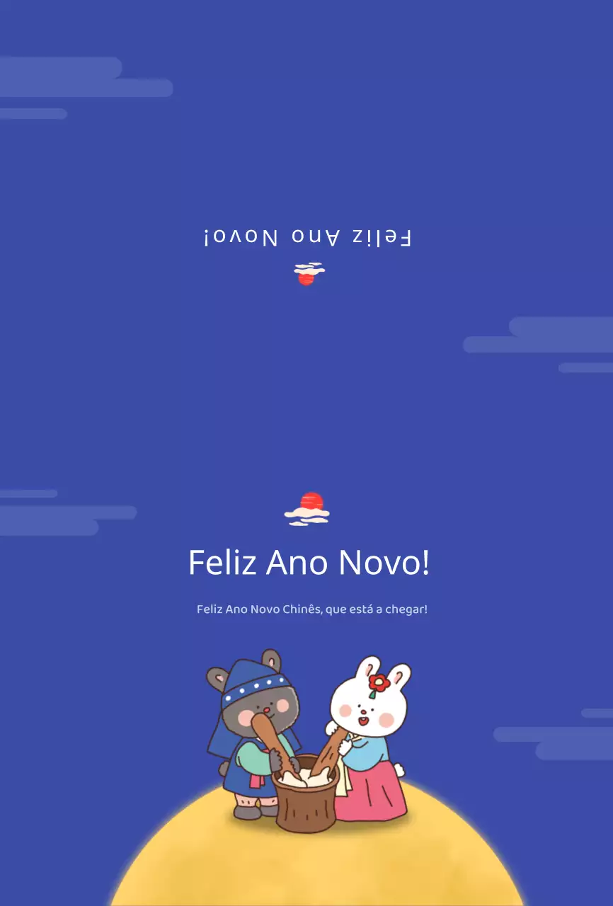 Cartão de felicitações com uma ilustração de um coelhinho giro