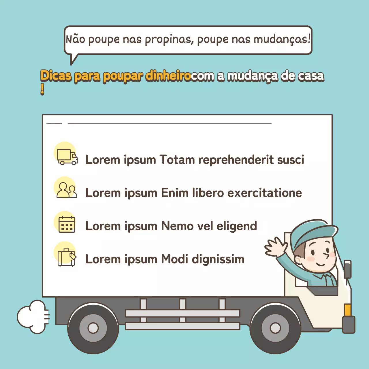 Tema de informação móvel em menta e amarelo