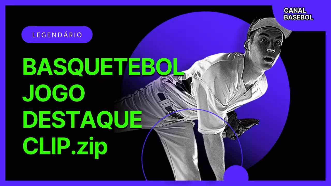 Uma coleção de frases de basebol em verde e roxo