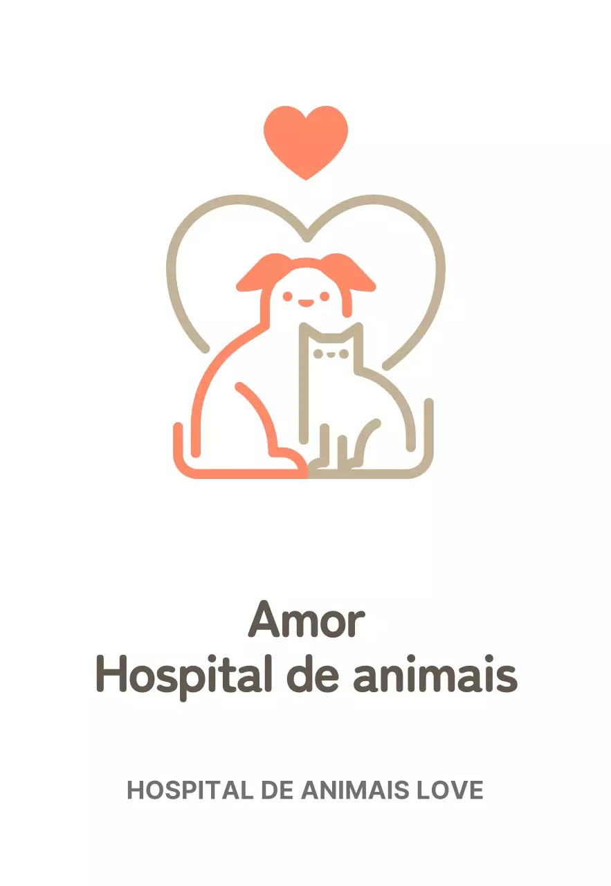 Sinal de clínica veterinária com logótipo de animal giro branco
