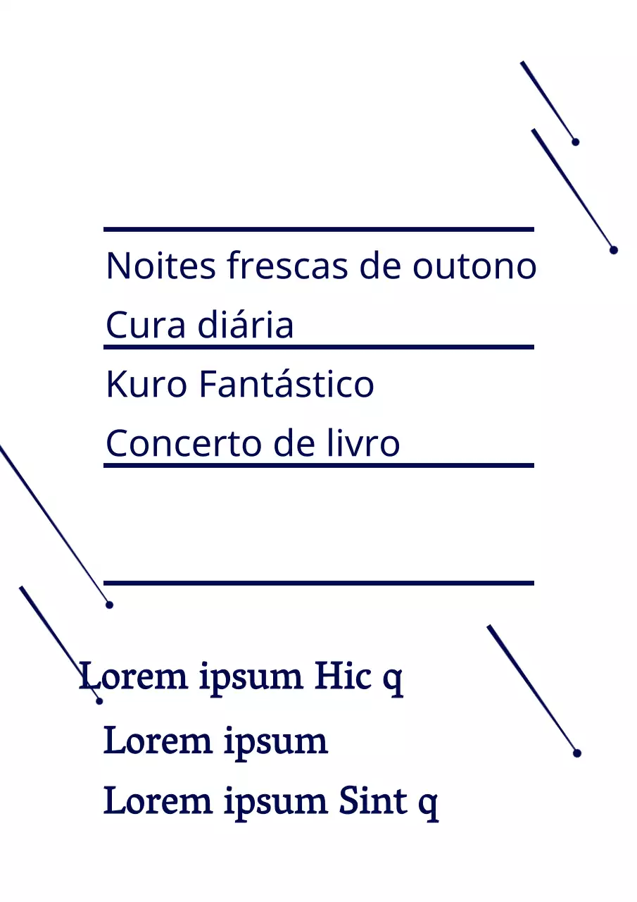 Livro de estilo de ilustração de estrela simples azul-marinho Anúncio de informação de concerto