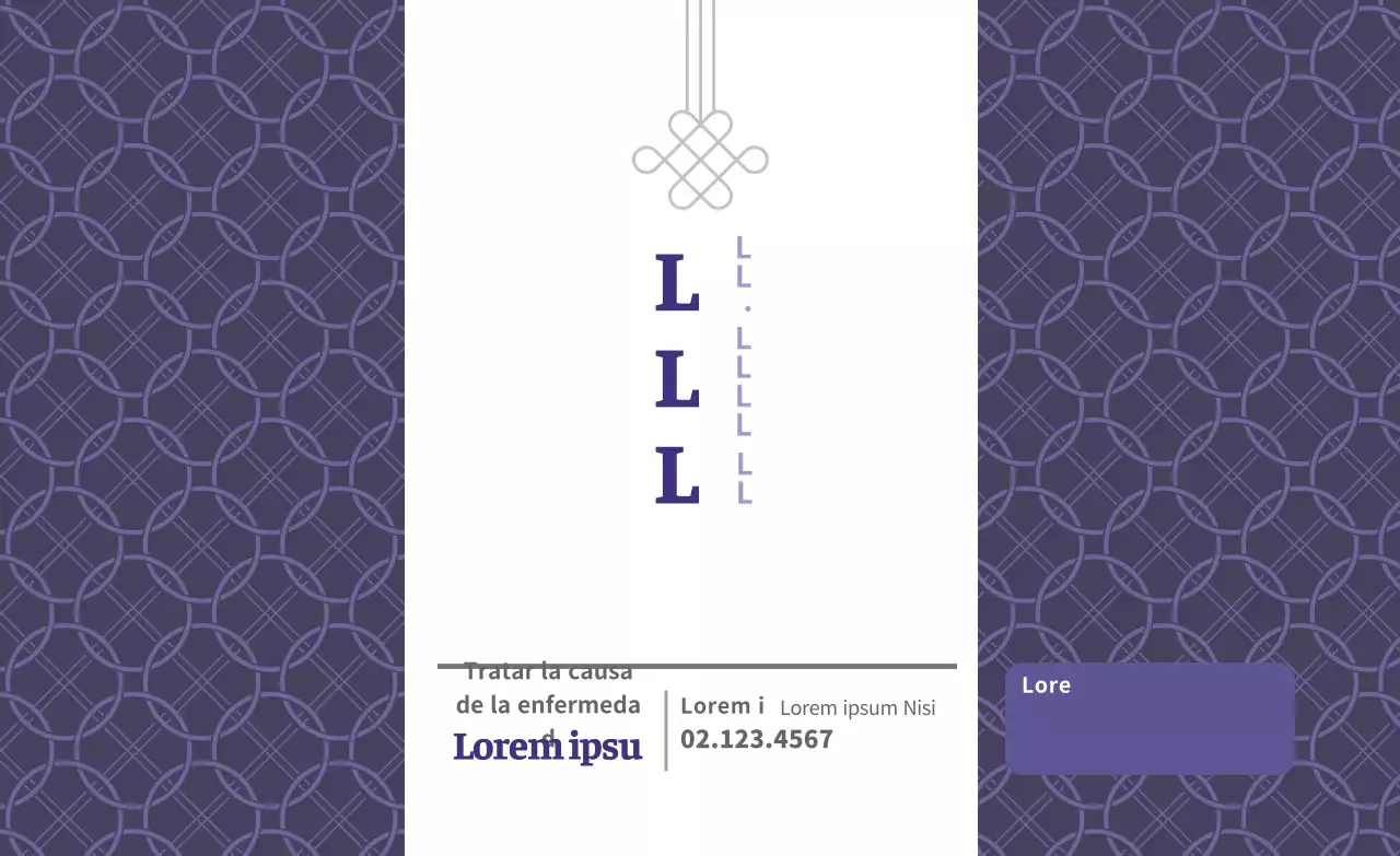 Púrpura patrón tradicional oriental salud alimentos medicina china etiqueta