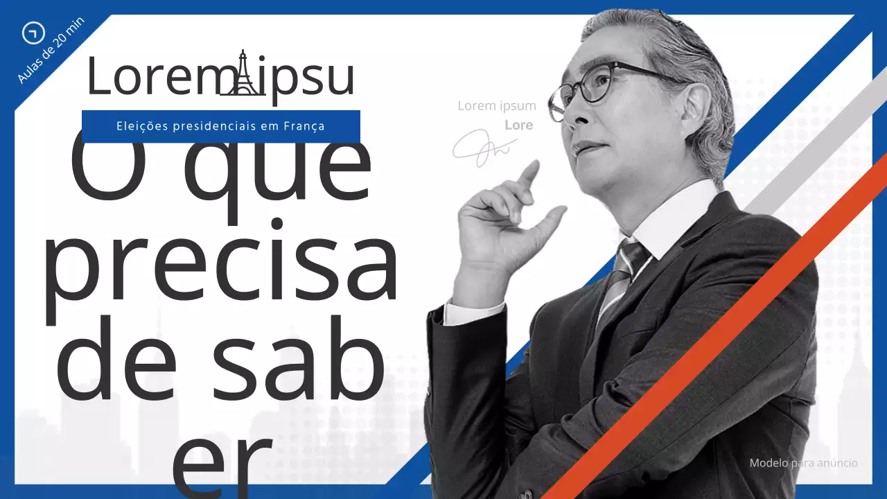 Palestra de um perito sobre as eleições francesas em azul e vermelho