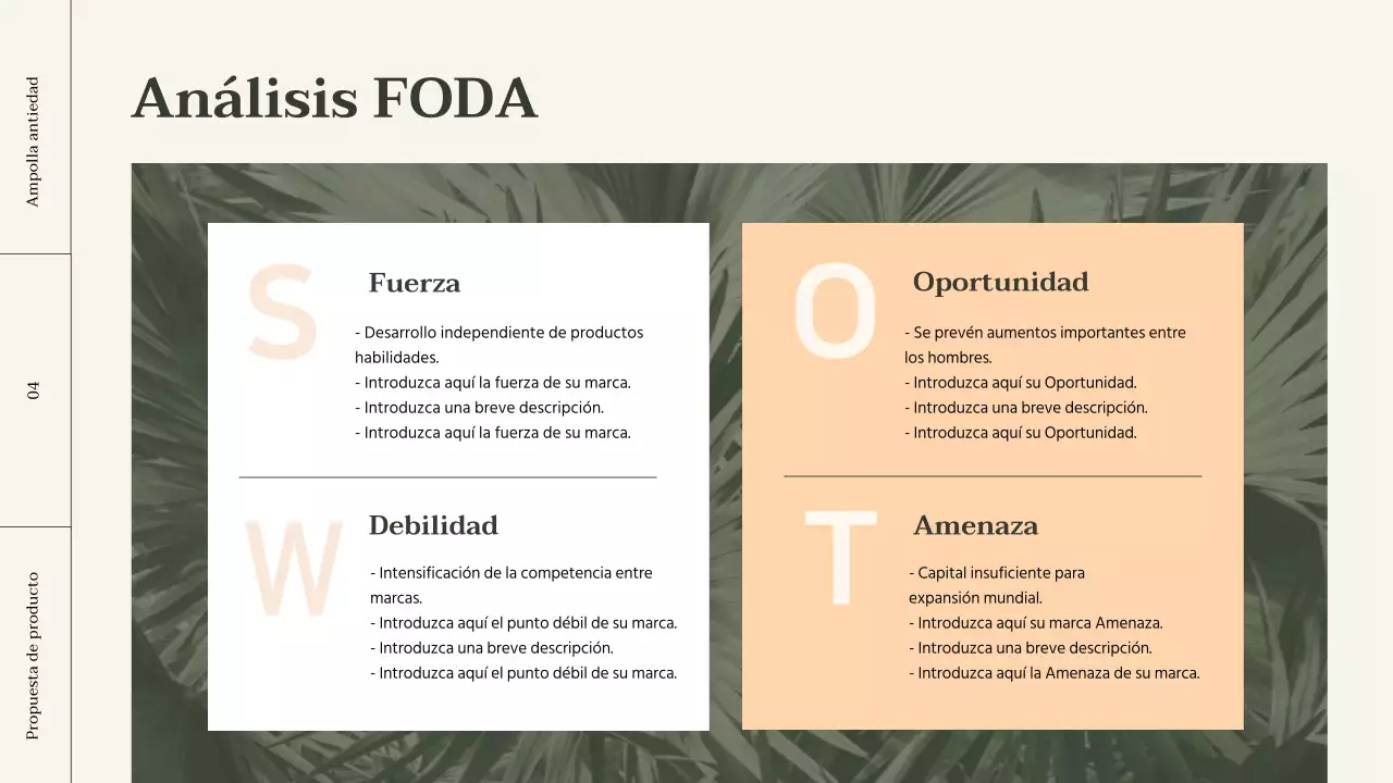 Resumen de productos cosméticos con detalles en naranja