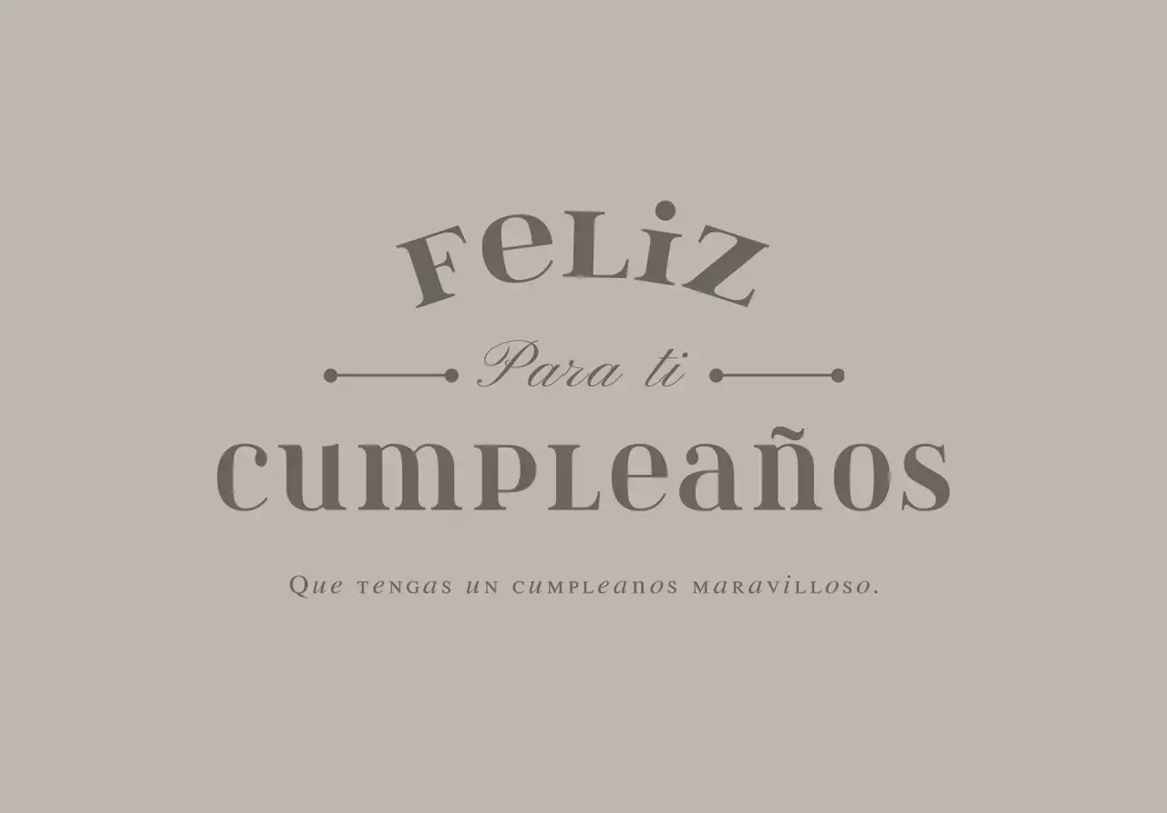 Sobre de postal de cumpleaños con texto e ilustración lineal