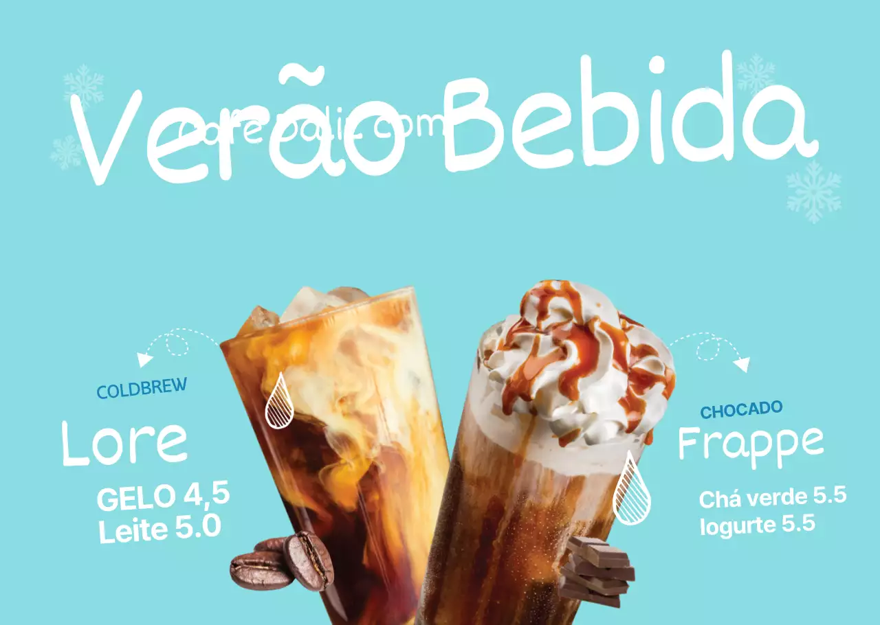 Café Bebida de verão com ênfase no título