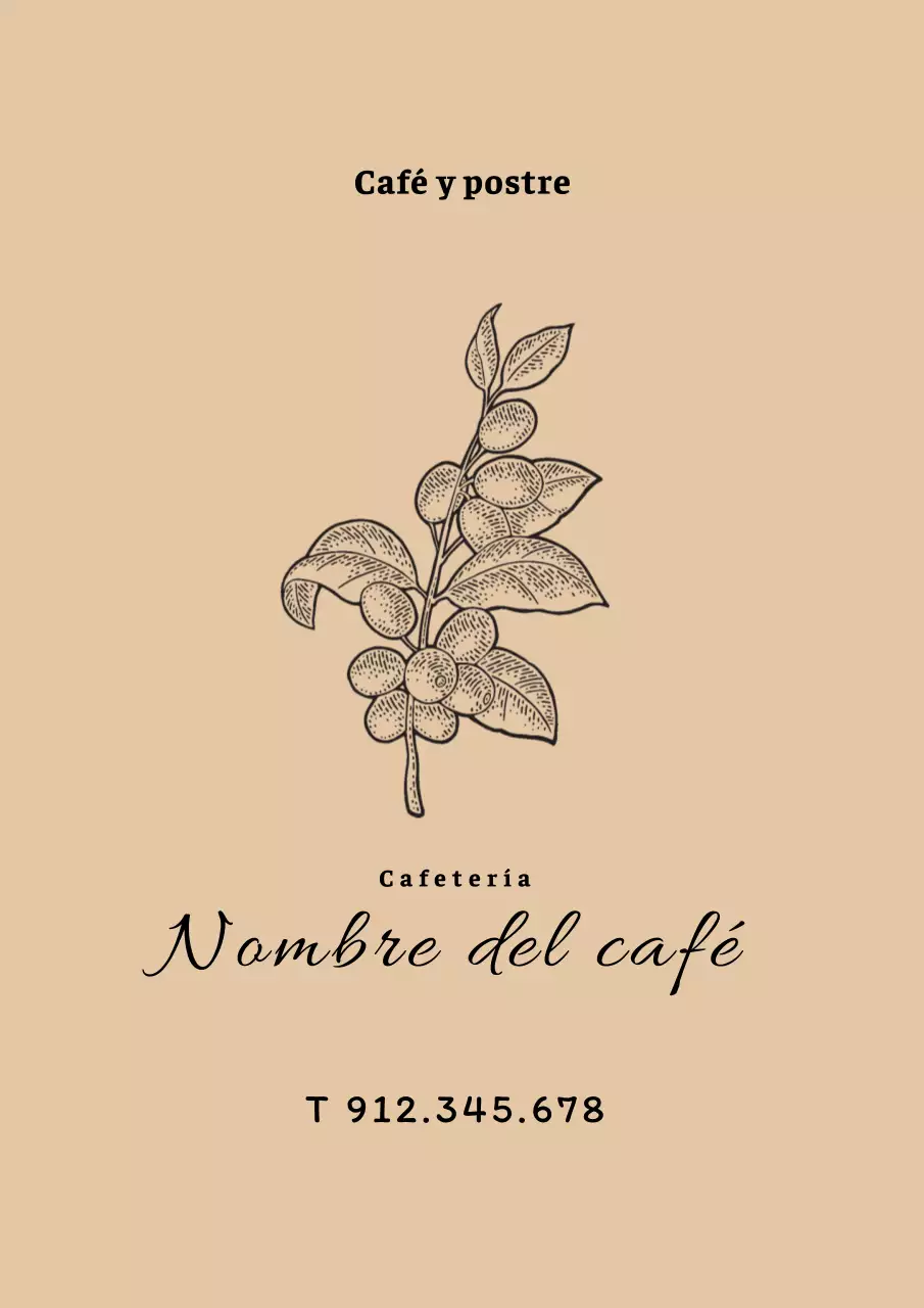 Beige ilustración vintage café promoción