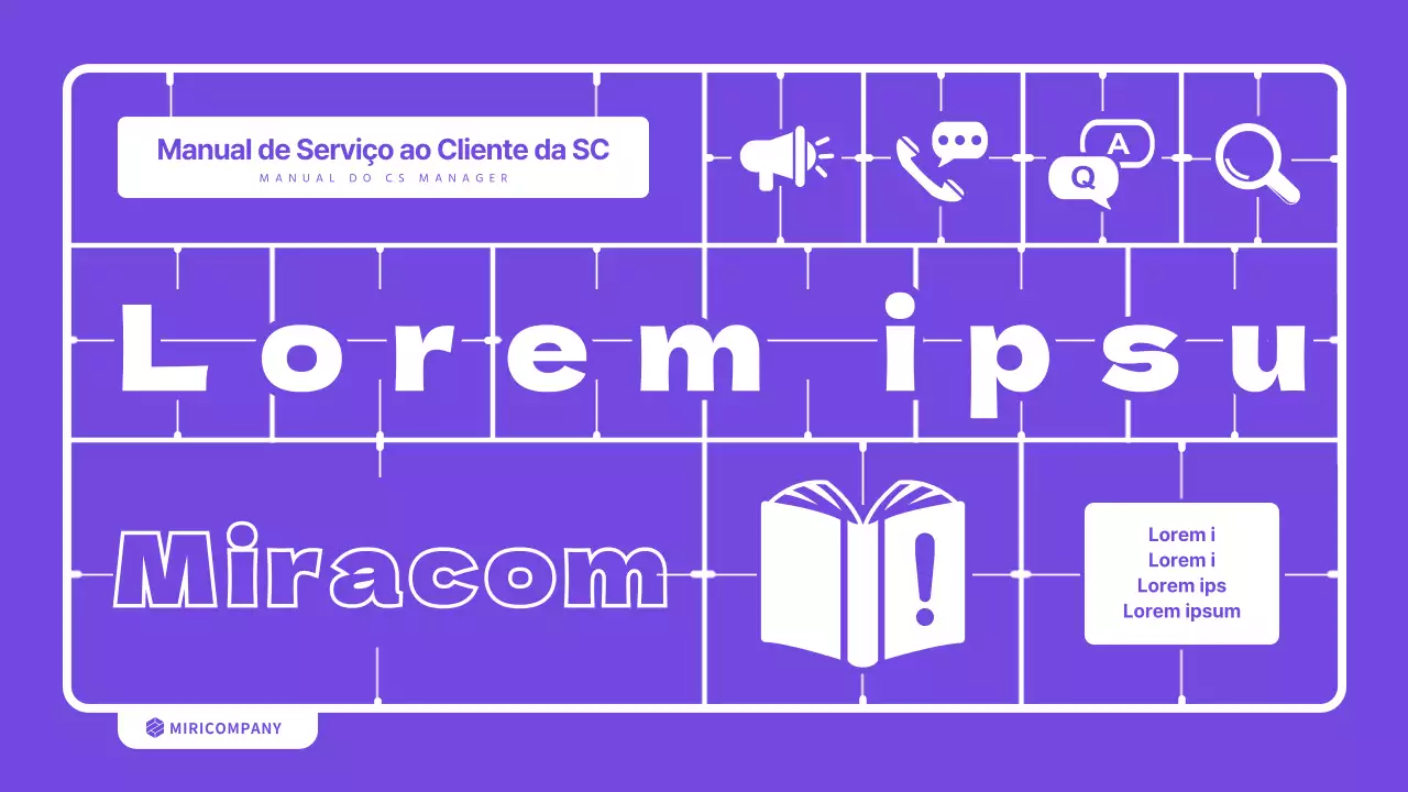 Tema do manual de serviço do CS ilustrado em púrpura