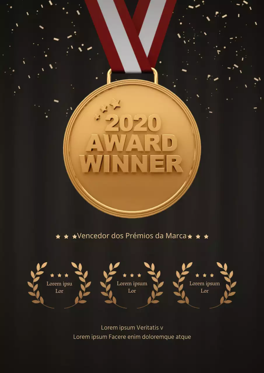 Ouro com fundo preto Cerimónia de entrega de prémios de fim de ano