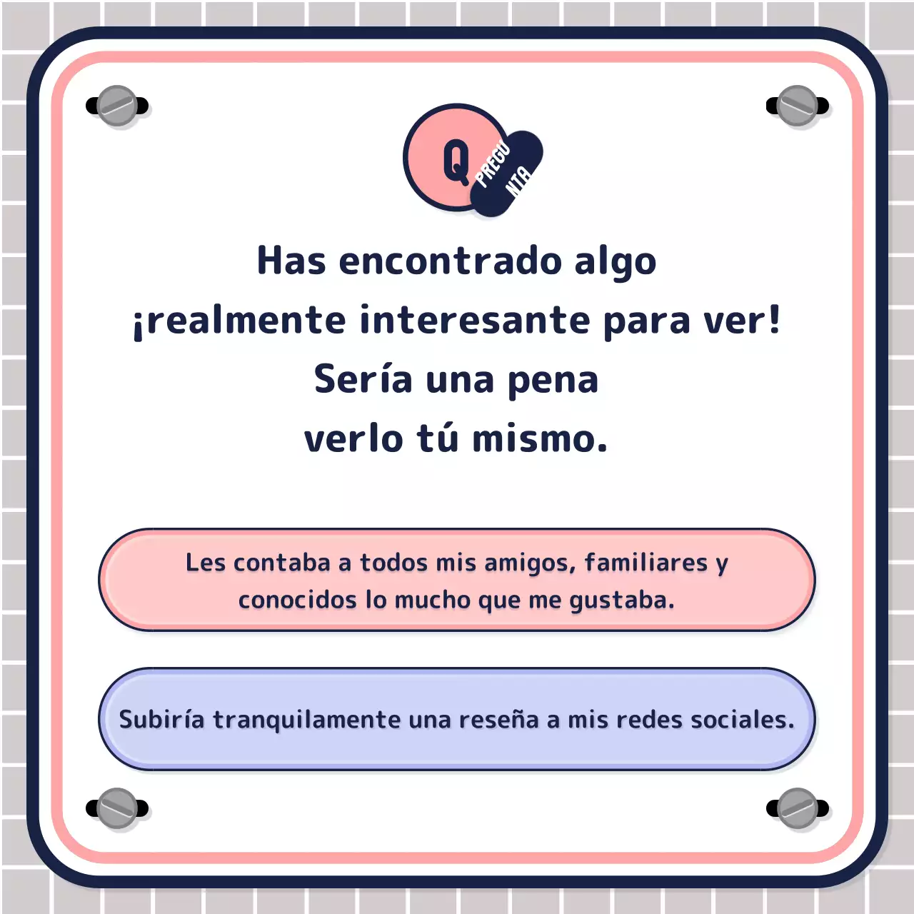 Test de texto sencillo en rosa malva azul marino