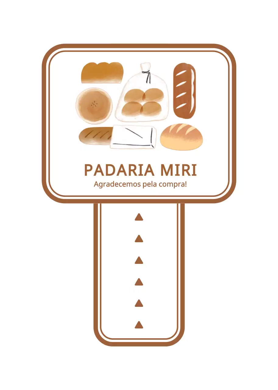 Estilo de ilustração de pão bonito com cores castanhas quentes Obrigado pela sua encomenda