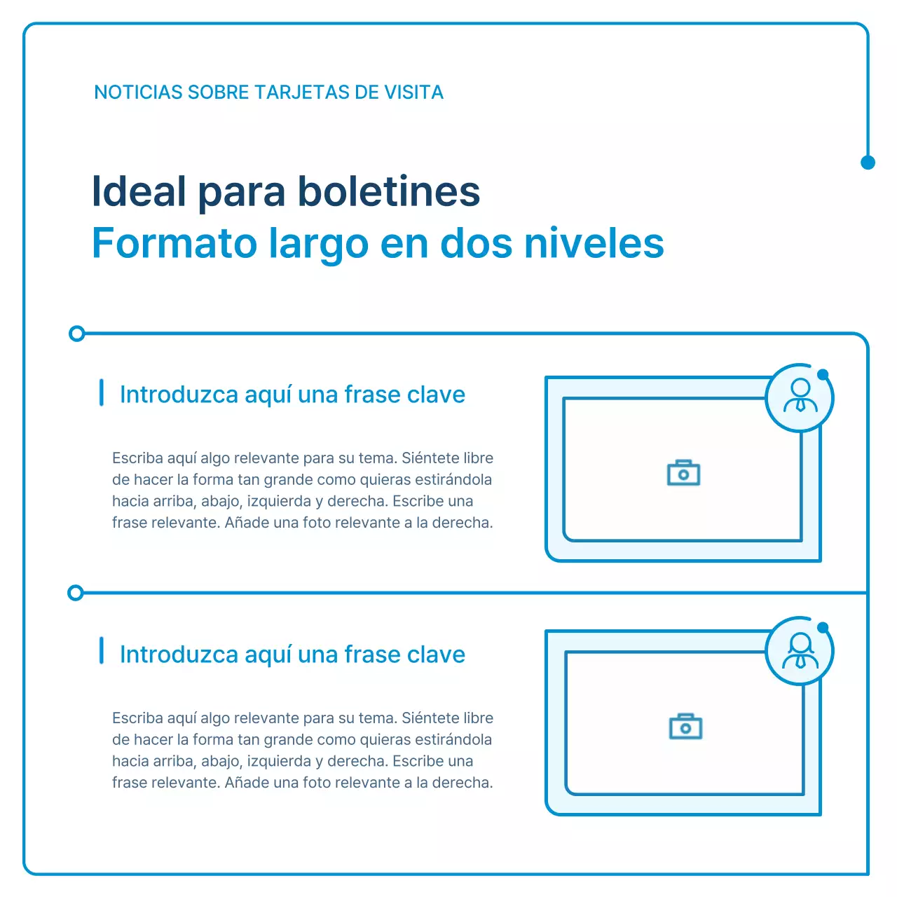 Guía de boletines corporativos en geometría blanca y azul