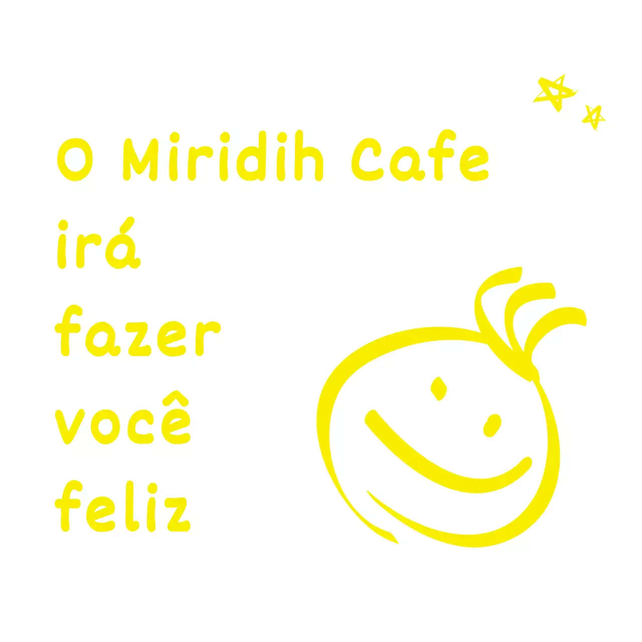 Café de estilo que combina ilustrações amarelas giras e frases de texto