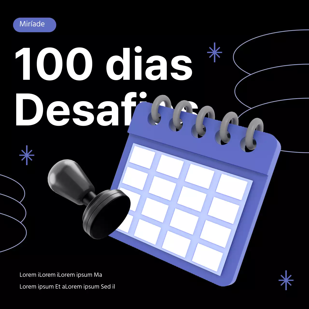 Black Purple Simple ChallengeInstagram feeds para eventos