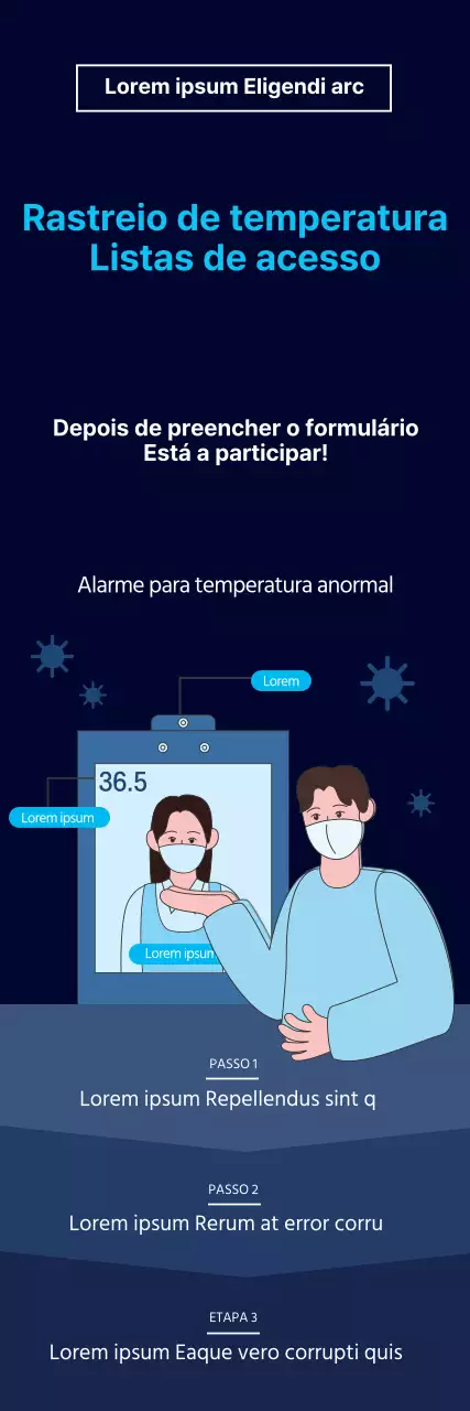 Guia simples de prevenção do coronavírus ilustrado a azul