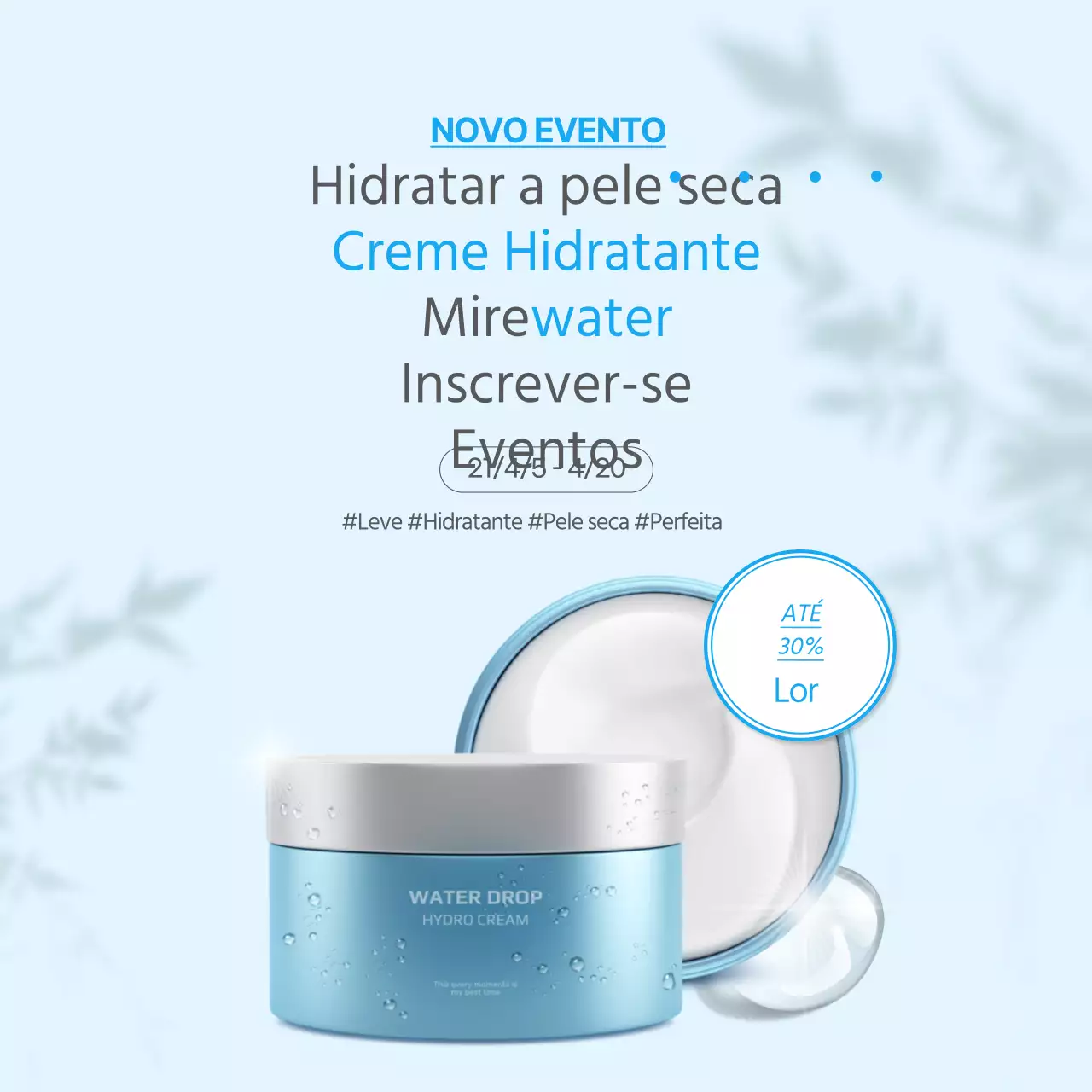 Evento de inscrição de cosméticos