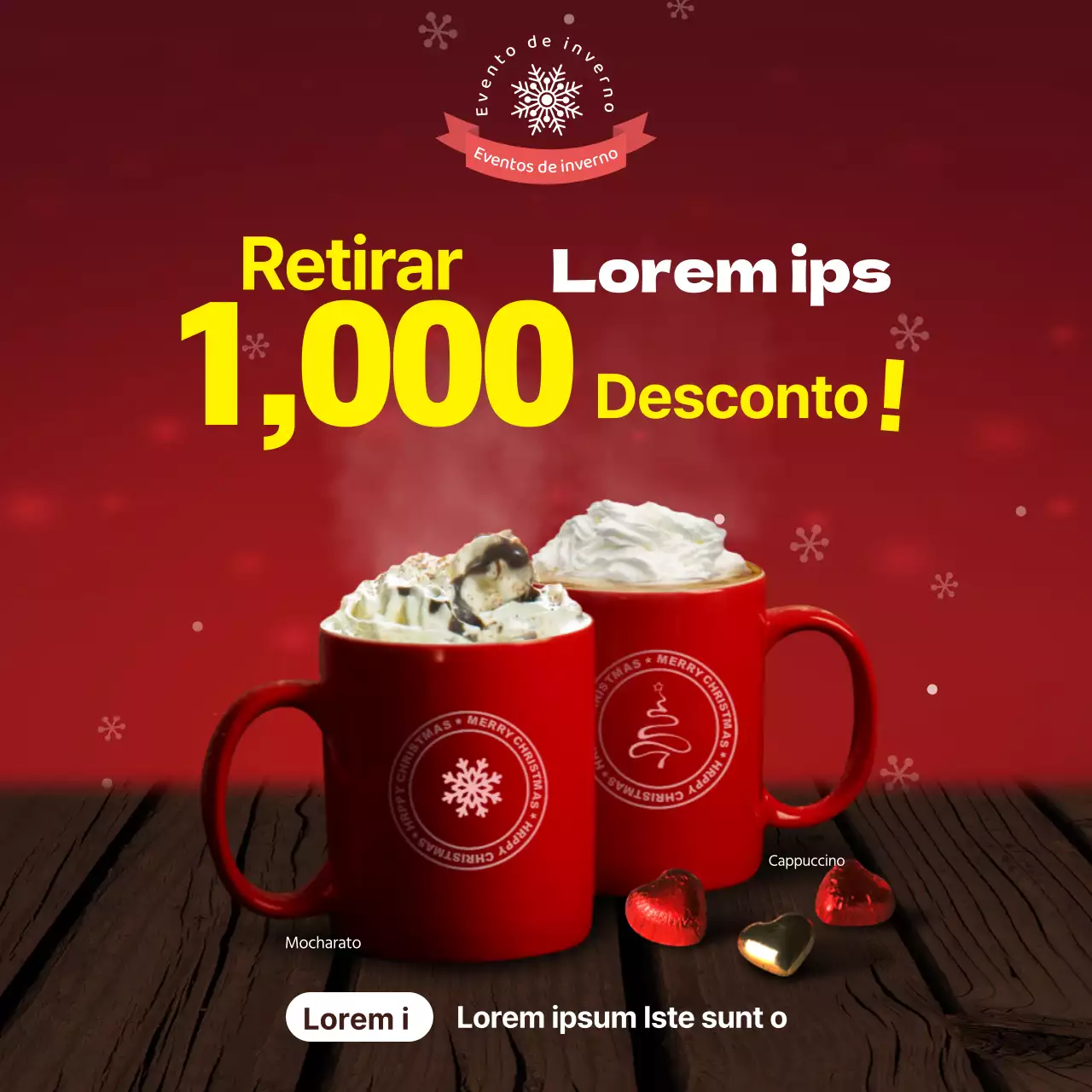 Promova o menu de Natal da sua cafetaria com uma fotografia vermelha