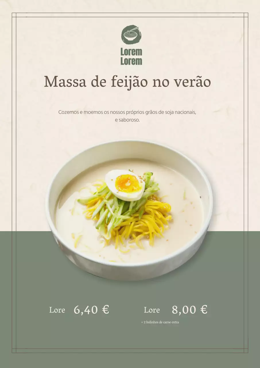 Cartaz de comida de verão em cores suaves