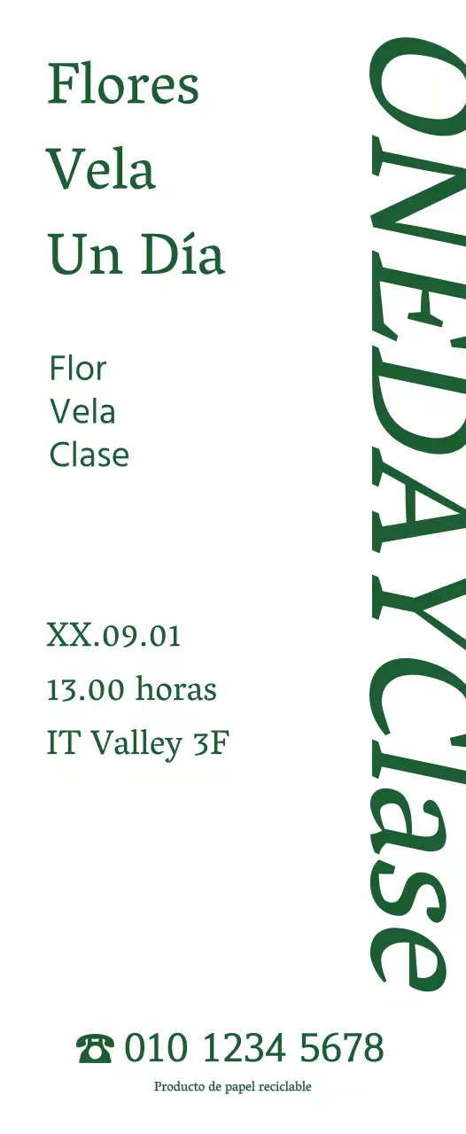 Sobre la clase de un día: una sencilla vela floral de estilo escultórico y sentimental en color verde.