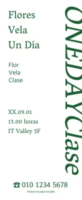 Sobre la clase de un día: una sencilla vela floral de estilo escultórico y sentimental en color verde.