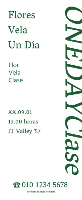 Sobre la clase de un día: una sencilla vela floral de estilo escultórico y sentimental en color verde.