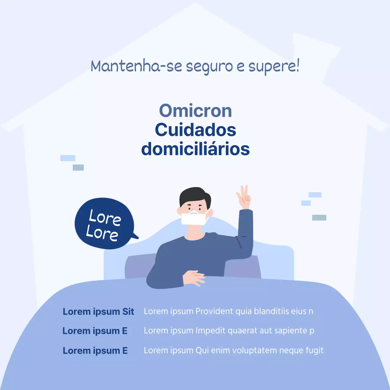 Ilustração simples a azul com informações sobre a doença