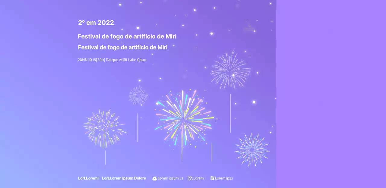 Fundos em gradiente e desenhos de estrelas para espectáculos de fogo de artifício