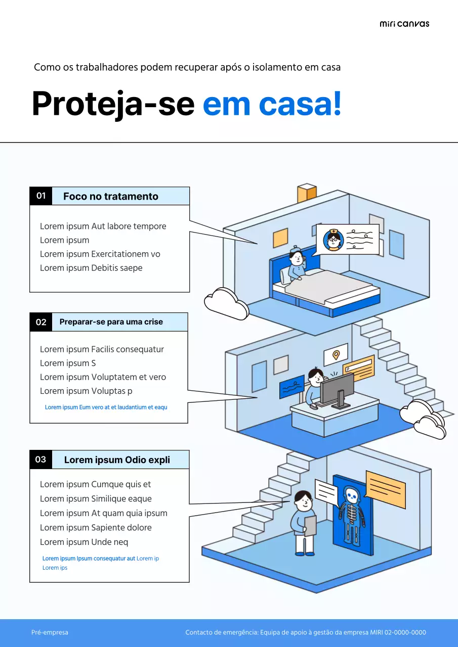 Ilustração isométrica de linhas azuis e amarelas Dicas de tratamento em casa