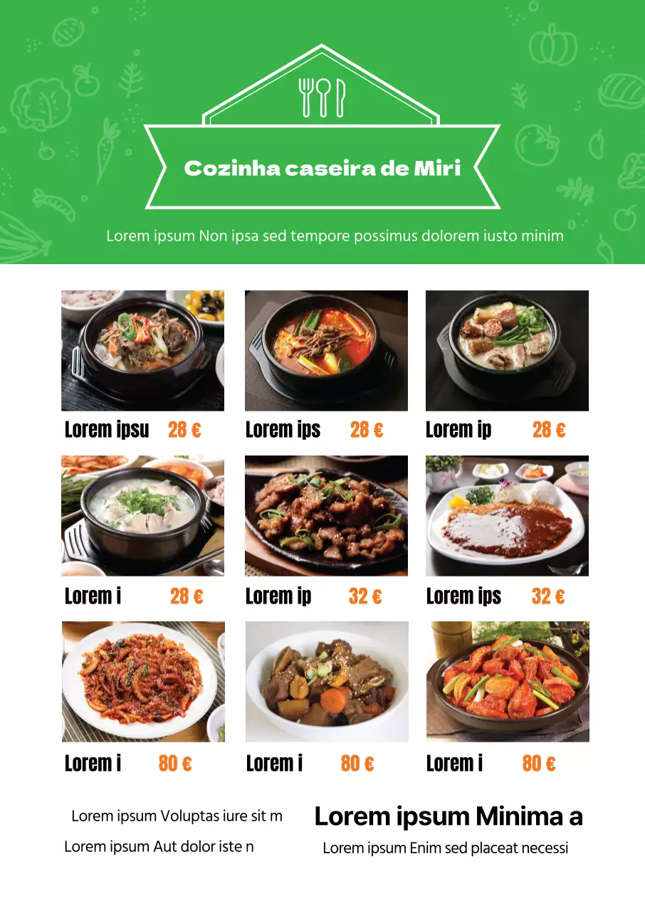 Menu de ramen elegante com destaque para a fotografia a vermelho