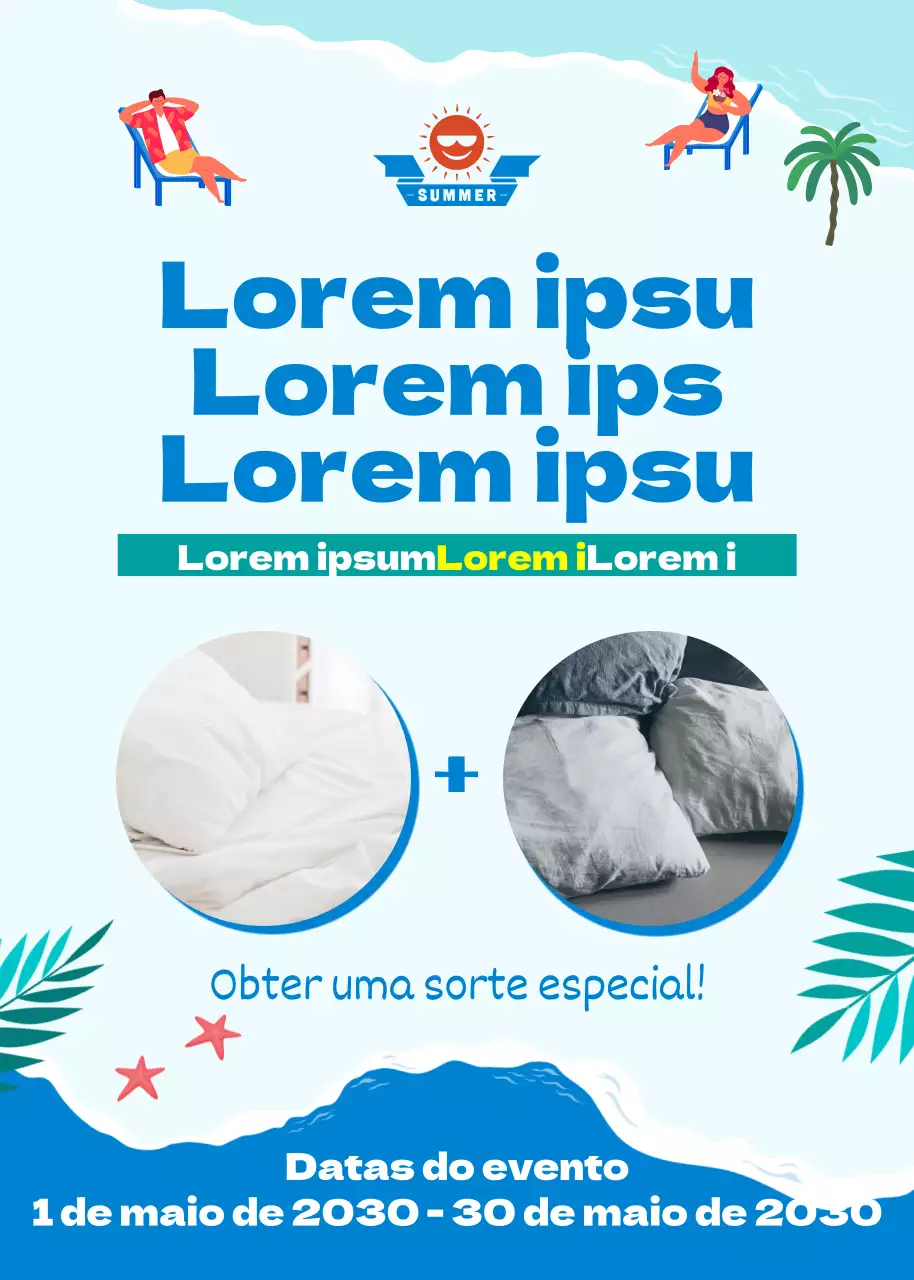 Um conjunto de cama para o início do verão com um tema náutico azul e à beira-mar