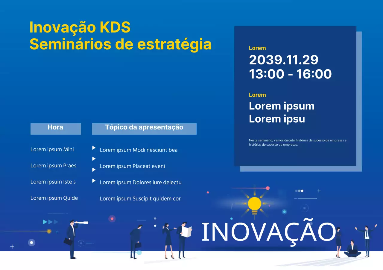 Seminário sobre estratégia de inovação