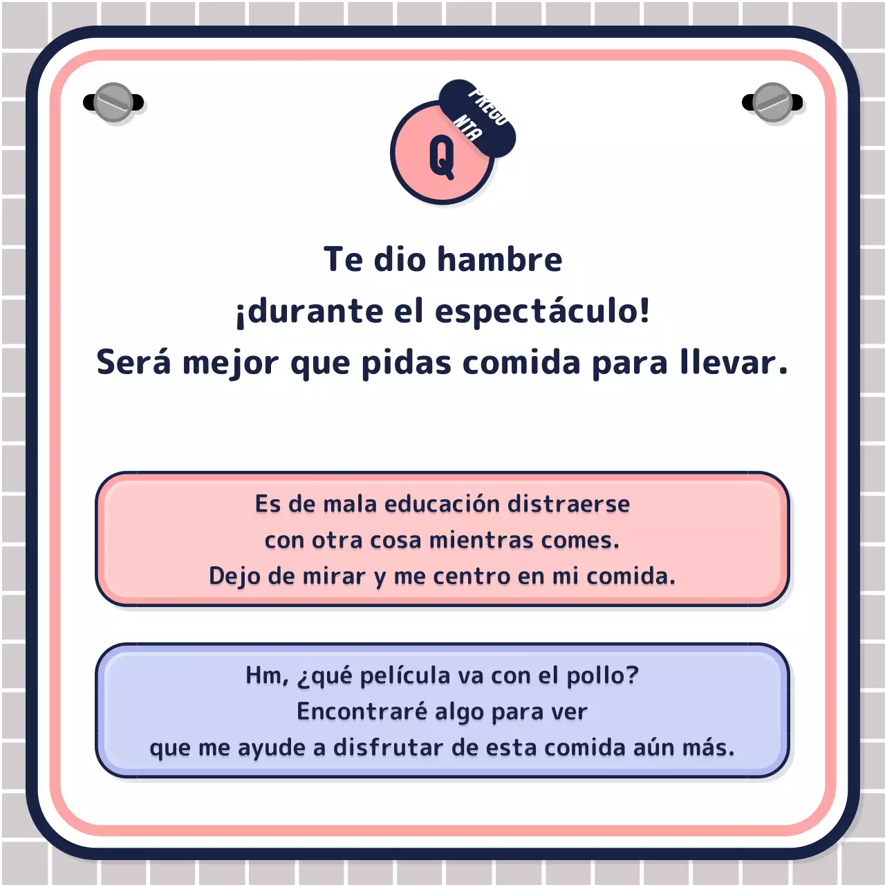 Test de texto sencillo en rosa malva azul marino