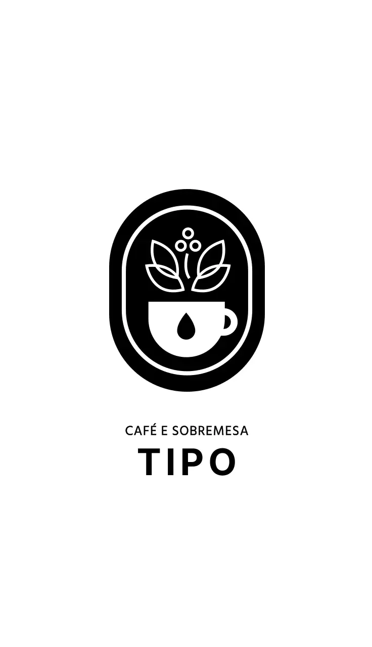 ícone de café simples preto branco logotipo de café cartão de visita para café