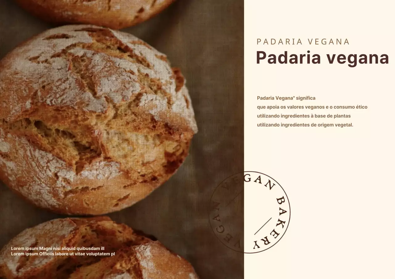Postal castanho com tema de padaria
