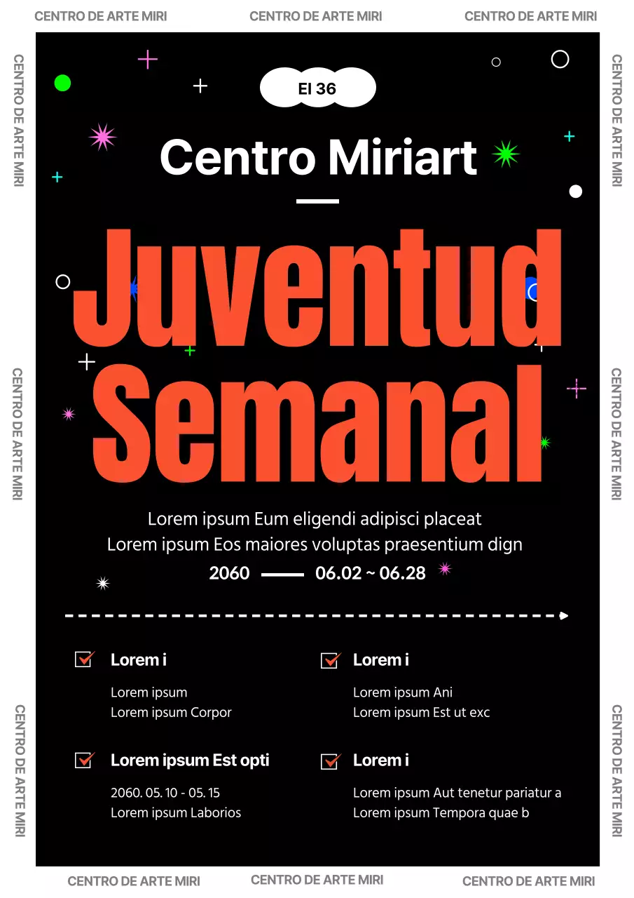 Lanzamiento de concepto Typo con texto naranja sobre fondo negro