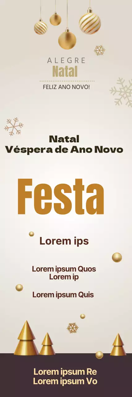 Convite para festa de Natal com letras em bege