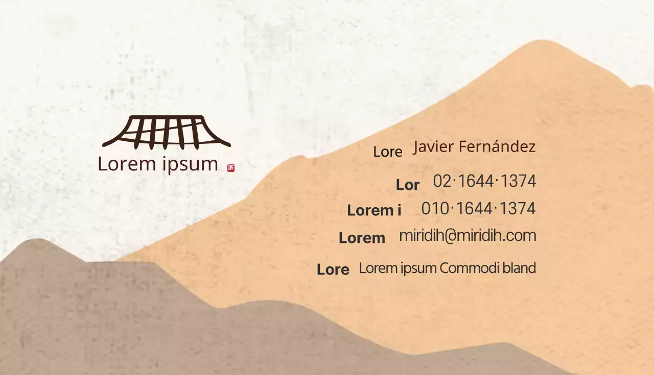 Naranja marrón ilustración logotipo restaurante tarjeta de visita