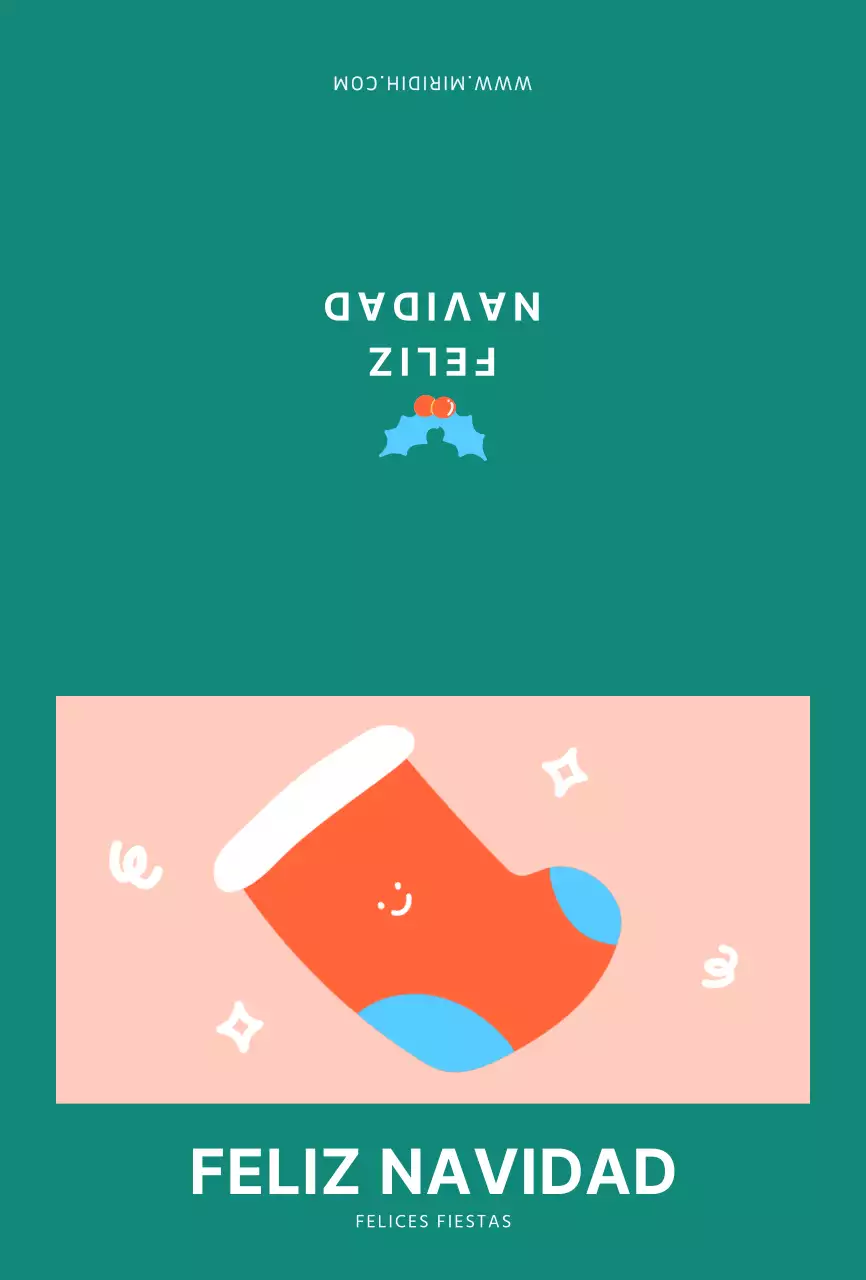 Turquoise Cute Christmas Socks Postal de Navidad Postales