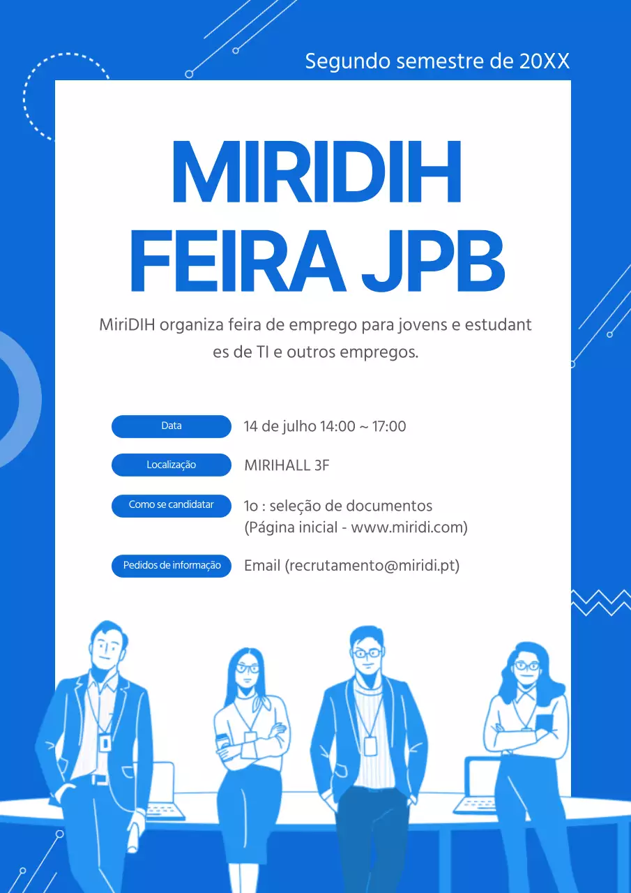 Azul Simples Azul Promoção do recrutamento no segundo semestre da Miridigroup