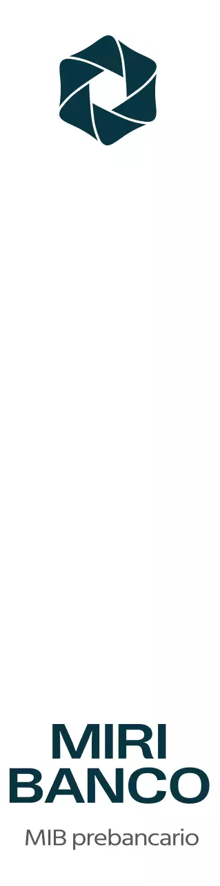 Promocione su banco con un sencillo logotipo hexagonal en azul marino oscuro.