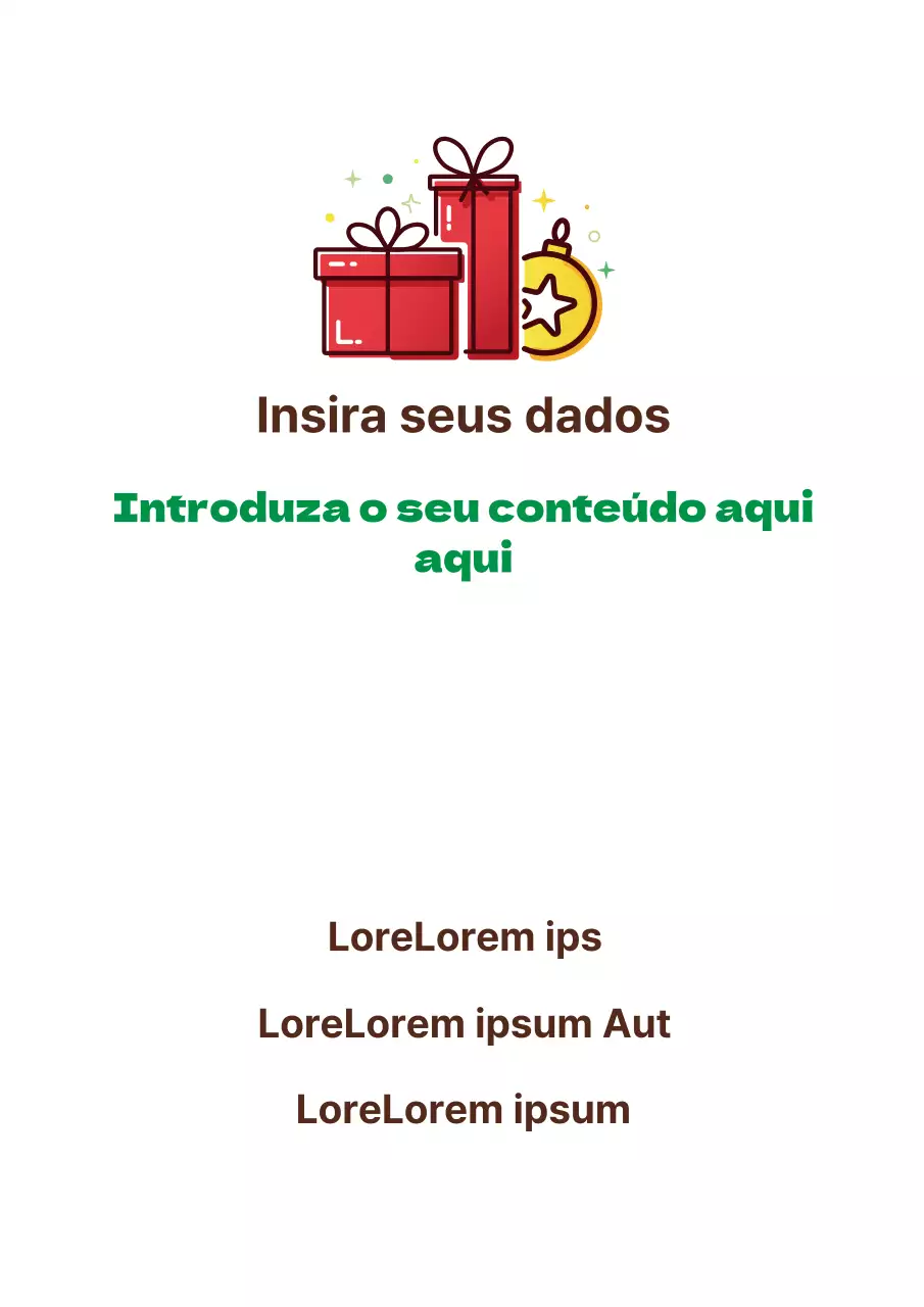 Anúncio de evento de aniversário simples com ilustração de prenda de Natal verde