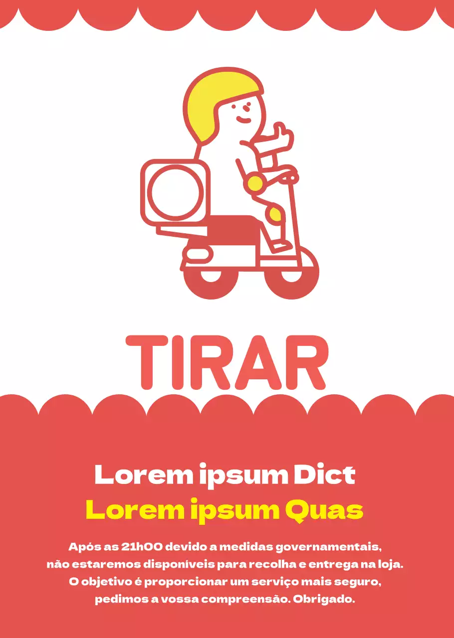 Cartaz transparente embalável para entrega ilustrado vermelho