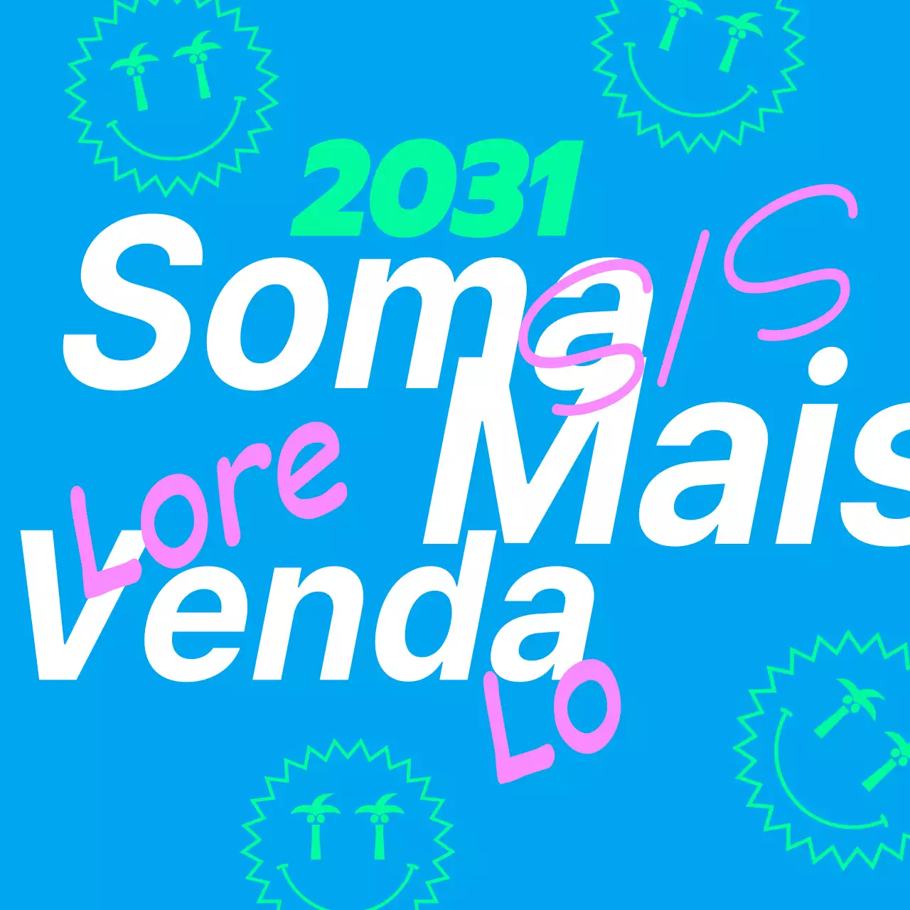 Tema tipográfico de saldos de verão com cores fluorescentes e disposição orgânica