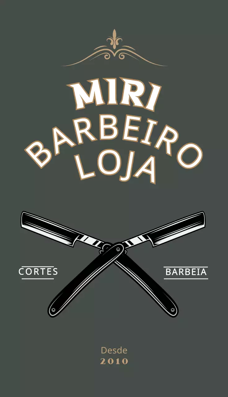 Cartão de visita verde vintage para barbearia